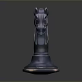 Horse Head Shaped Decorative Furniture With Metallic Finish And Circular Base