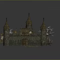 Set of Ancient Medieval Architecture Featuring Towers Spires Stone Walls Stone Blocks And Ground Textures