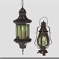 Vintage Metal Lanterns With Glass Decor Hanging And Standing Furniture Pieces