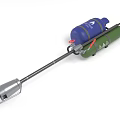 Portable Equipment With Blue Cylinder Green Component Metal Rod And Tool Head