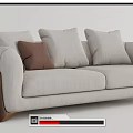 Modern double sofa three-seat sofa 3d model