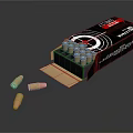 Black Open STARFIRE Ammunition Box With Scattered Bullets And Cartridges