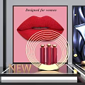 Professional Perfume Cosmetics Display Stand Featuring Red Lips And Lipstick Design 3d model