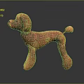 Red Plush Poodle Stuffed Toy Standing On Black Background With Reflection
