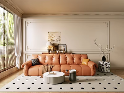 Middle Ages Sofa Combination Coffee Table Carpet 3d model
