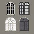 Various Arched And Double Arched Window Designs In White Dark Gray