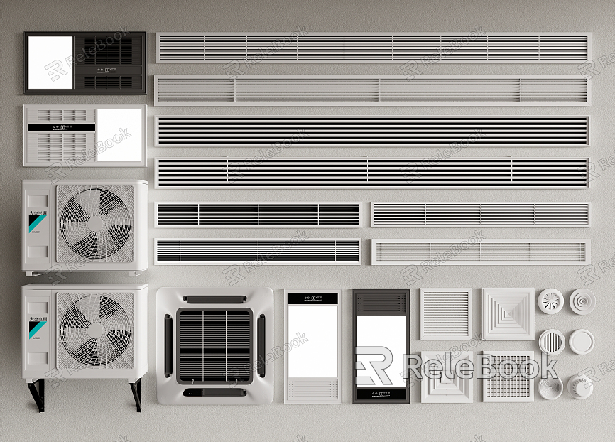 Modern Air Outlet Air Conditioning Outlet Central Air Conditioning Air Conditioning External Machine Warming model