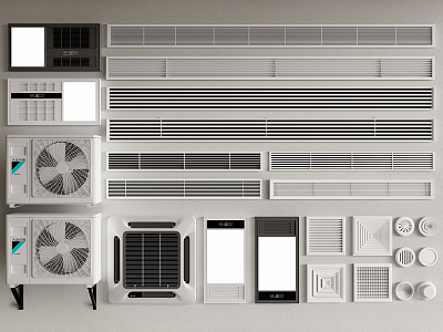 Modern Air Outlet Air Conditioning Outlet Central Air Conditioning Air Conditioning External Machine Warming model