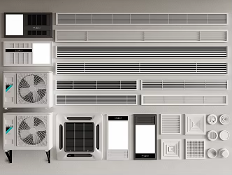 Modern Air Outlet Air Conditioning Outlet Central Air Conditioning Air Conditioning External Machine Warming 3d model