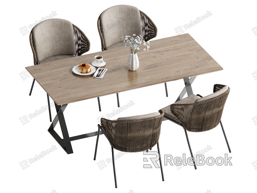 Outdoor table and chair combination model