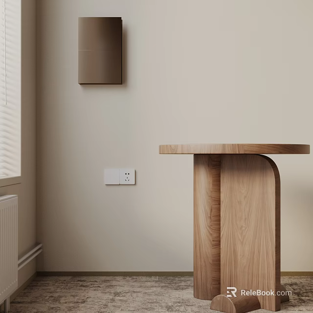 Modern Wooden Side Table With Minimalist Design In Living Room Interior Space 3d model 