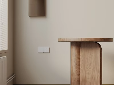 Modern Wooden Side Table With Minimalist Design In Living Room Interior Space 3d model