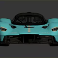 Sleek Blue Sports Car With Aerodynamic Design And Black Roof Spoiler