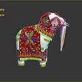 Handcrafted Decorative Elephant Sculpture Featuring Colorful Intricate Floral Patterns And Tassels