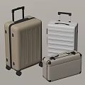 Modern Luggage Suitcases In Various Styles Beige White And Textured With Rolling Wheels