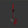 Red And Silver Decorative Spear With Unique Metallic Structure And Sharp Head
