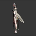 Fantasy Female Character With Mythical Creature Companion And Ornate Traditional Attire