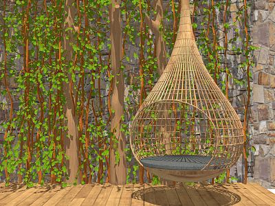 Nordic Hanging Chair Rattan Man Rattan Hanging Chair model