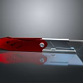 Red Utility Knife With Sharp Metal Blade And Ergonomic Handle For Daily Use