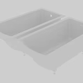 Elegant White Rectangular Freestanding Bathtub Featuring Modern Design And Metal Legs