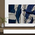 Modern abstract painting decorative painting 3d model