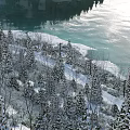 Modern Snow Scene Snow Scene Water Surface 3d model