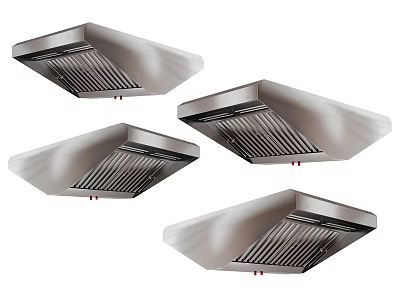 Stainless Steel Air Conditioner Vents Modern Design Ceiling Mounted Set of Four 3d model