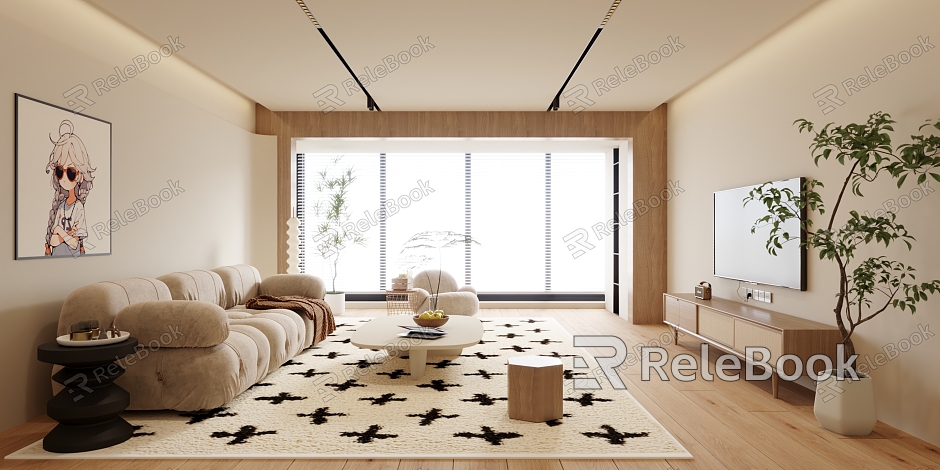 Modern Cream Style Living Room Minimalist Cream Living Room model