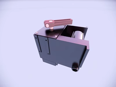 Industrial Equipment With Black Body Red Handle And Metal Roller Component 3d model