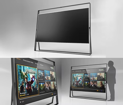 Modern Smart TV With Sleek Borderless Screen Showing Streaming Movies And Content 3d model