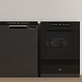 Sleek Black Modern Kitchen Appliances Two Units Side By Side 3d model