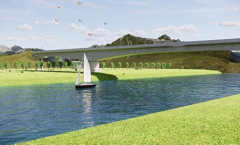 Bridge Scenic Sailing 3d model