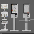 Modern Self Service Kiosks as Public Facilities With Multiple Designs Touchscreen Displays And Payment Options