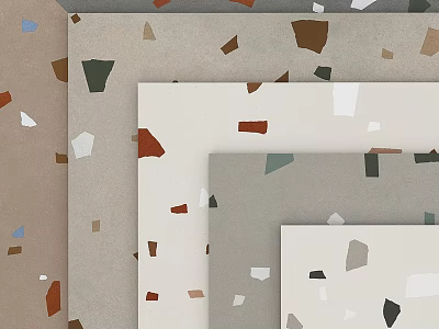 Various Colored Terrazzo Samples With Mixed Chip Patterns And Different Shades For Design 3d model