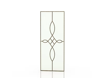 Artistic Rectangular Decorative Glass Panel For Home Interiors With Geometric Design 3d model