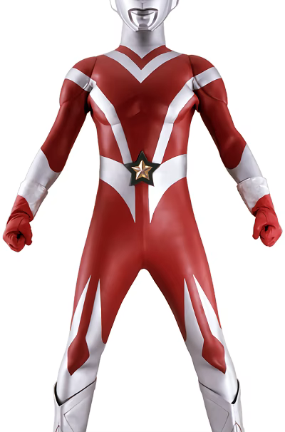 Red and White Decorative Ornament Set with Star Badge Bodysuit Design Figurine Decoration 3d model