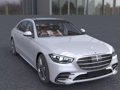 Silver Luxury Sedan Featuring Modern Headlights And Exterior 3d model