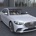 Silver Luxury Sedan Featuring Modern Headlights And Exterior