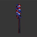 Two Red Blue White Festive Decorative Ribbon Bows With Hanging Streamers