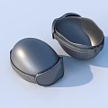 Shiny Black Dome Shaped Daily Living Protective Pads With Gray Straps