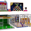 Kids Playground With Soccer Game Pinball Machine And Interactive Play Equipment