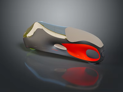 Modern Sleek Motorcycle With Streamlined Body And Orange Accents In 3D Rendering 3d model