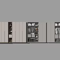 Modern White Wardrobe With Multiple Compartments Mirrored Doors And Storage Shelves 3d model