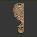 Intricate Carved Decorative Column With Leaf Patterns And Round Base