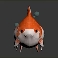 Eye Catching Orange And White Goldfish With Rounded Body And Unique Fins