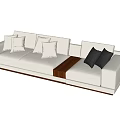 Modern three-seat sofa multiplayer sofa 3d model