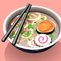 Blue and White Patterned Bowl with Ramen Noodles Black Chopsticks and Fresh Toppings