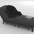Black Leather Chaise Lounge With Ornate Metal Legs Classic Design