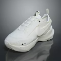 White Nike Casual Sneakers With Chunky Sole And Classic Swoosh Design