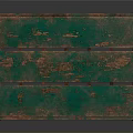 Worn Green Wooden Crate With Hand Painted White Design And Planks